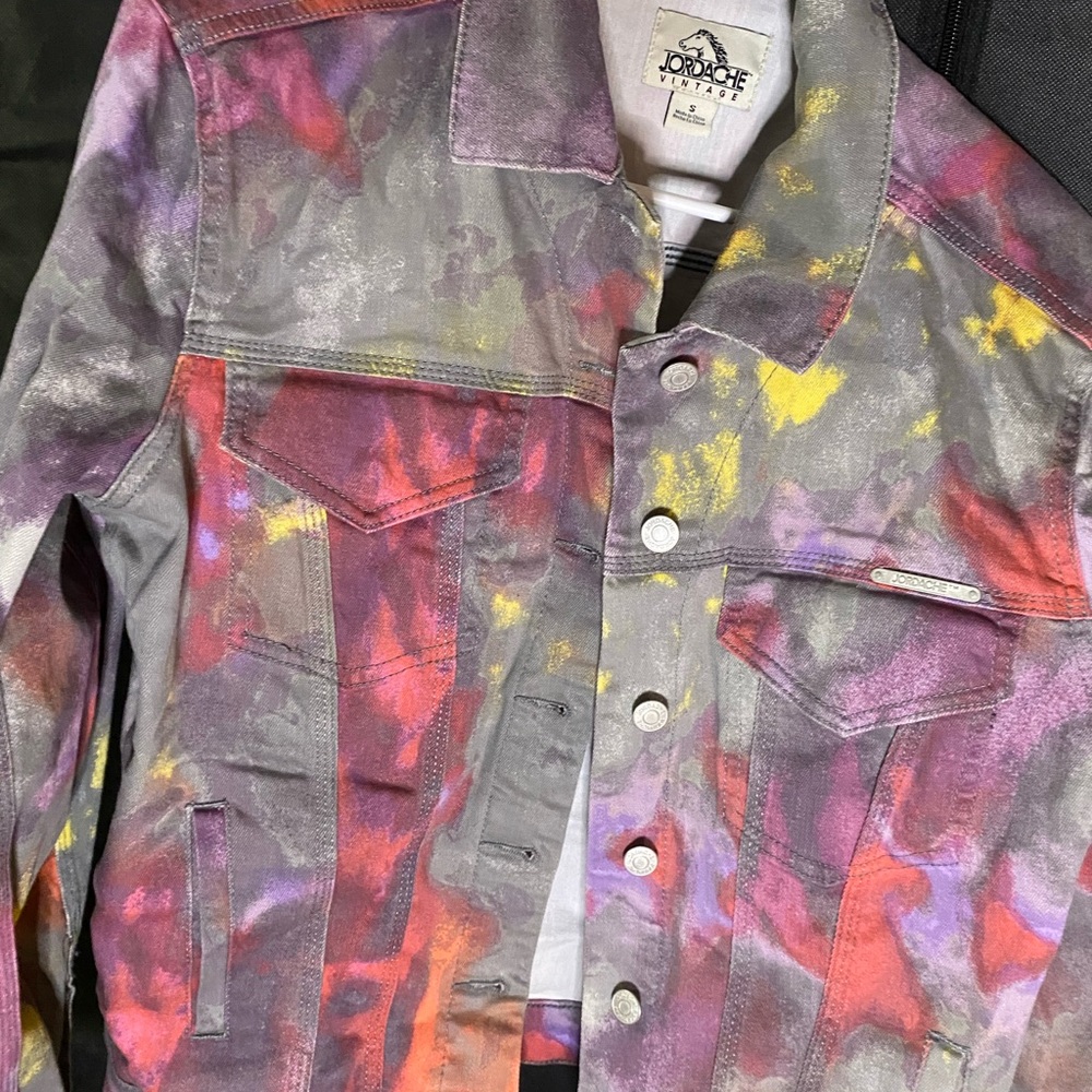 Colorful Splatter Denim Jacket - Picture 8 of 17